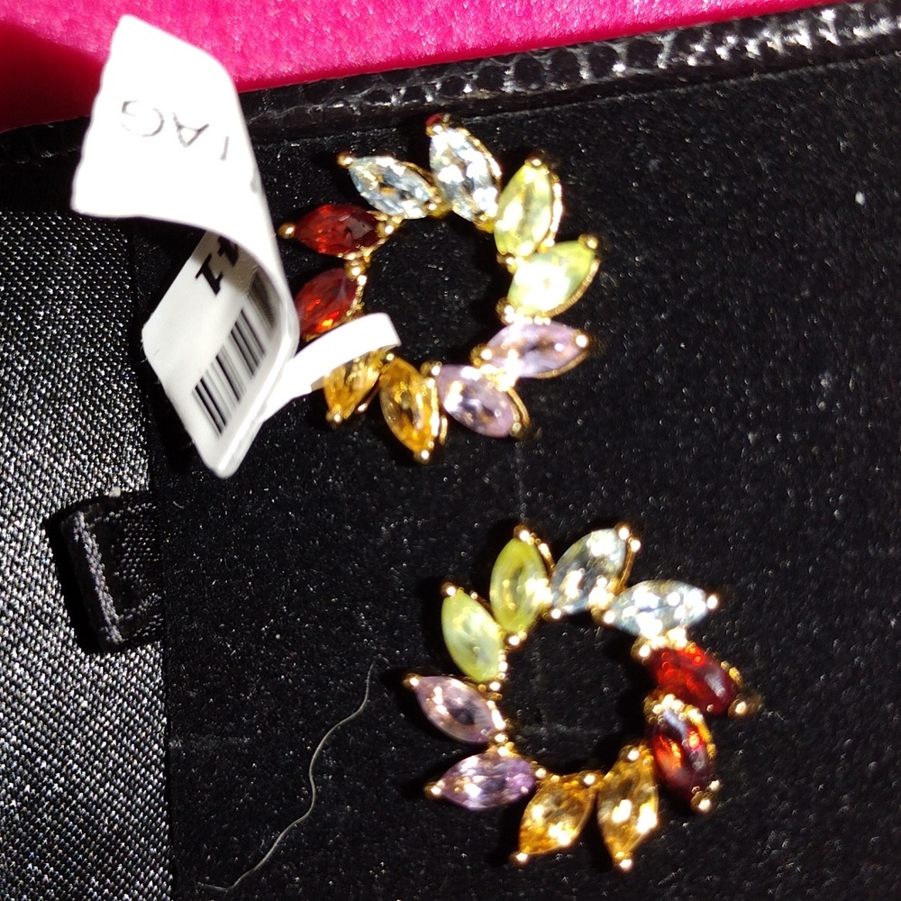 Multi gemstone post earrings